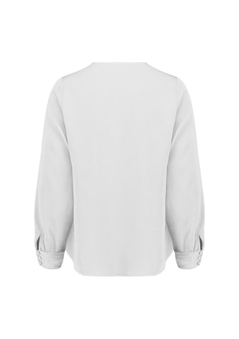 Evelyn Womens Long Sleeve Blouse Ivory back view