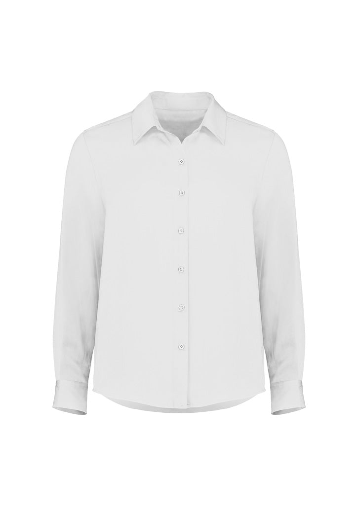 Evelyn Womens Long Sleeve Shirt Ivory front view