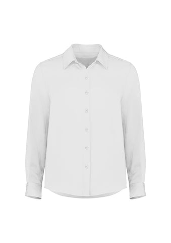 Evelyn Womens Long Sleeve Shirt Ivory front view