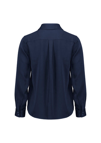 Evelyn Womens Long Sleeve Shirt Navy back view