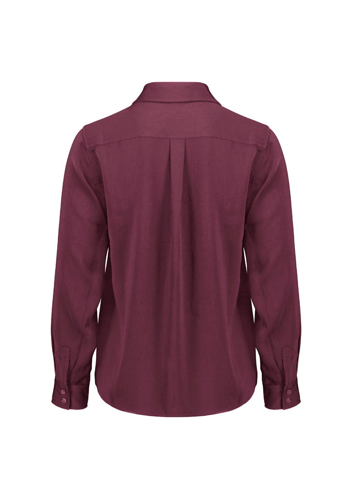 Evelyn Womens Long Sleeve Shirt Wine back view