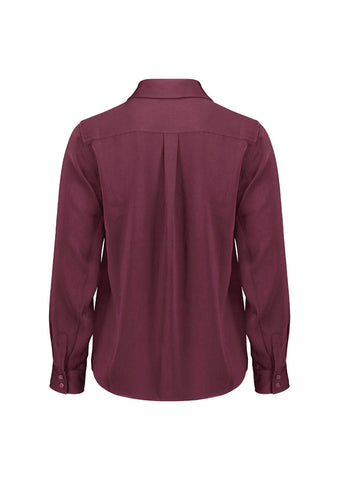 Evelyn Womens Long Sleeve Shirt Wine back view