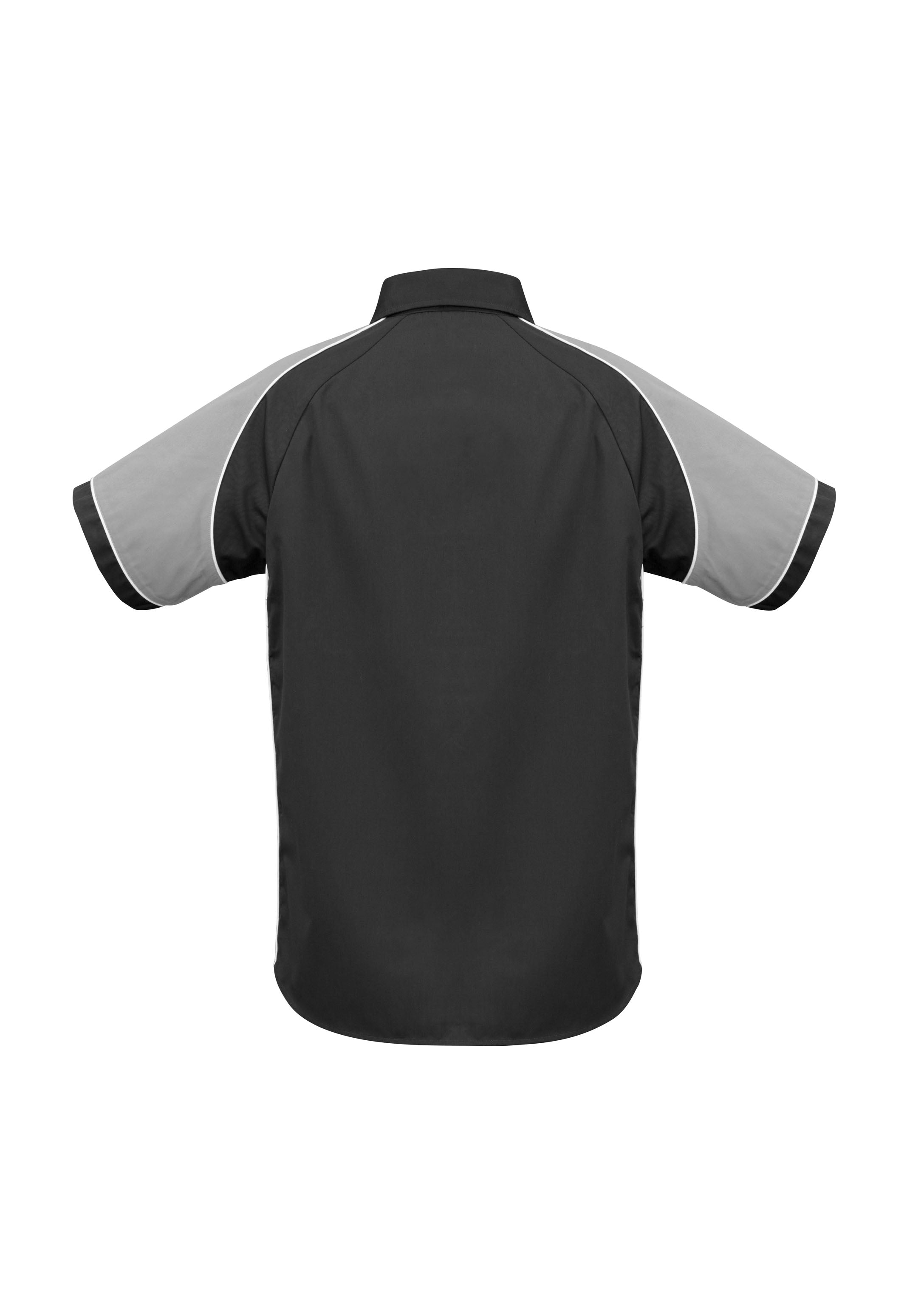 Nitro Mens Short Sleeve Shirt Black/Grey/White back view