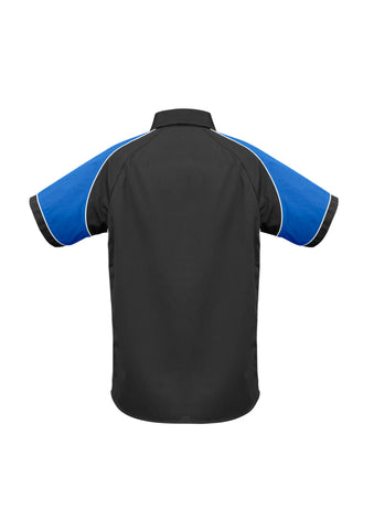 Nitro Mens Short Sleeve Shirt Black/Royal/White back view