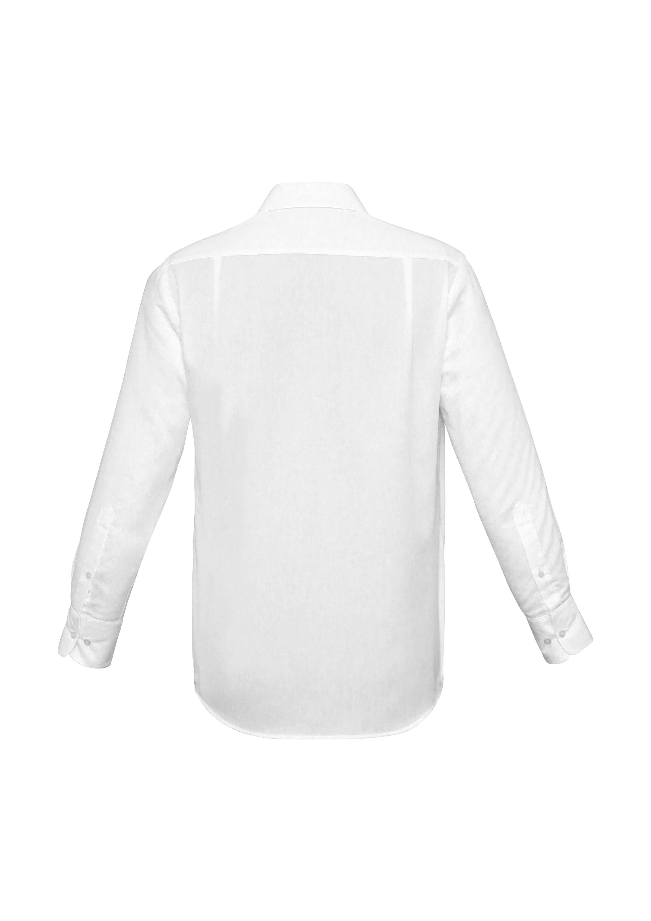 Luxe Mens Long Sleeve Shirt White back view