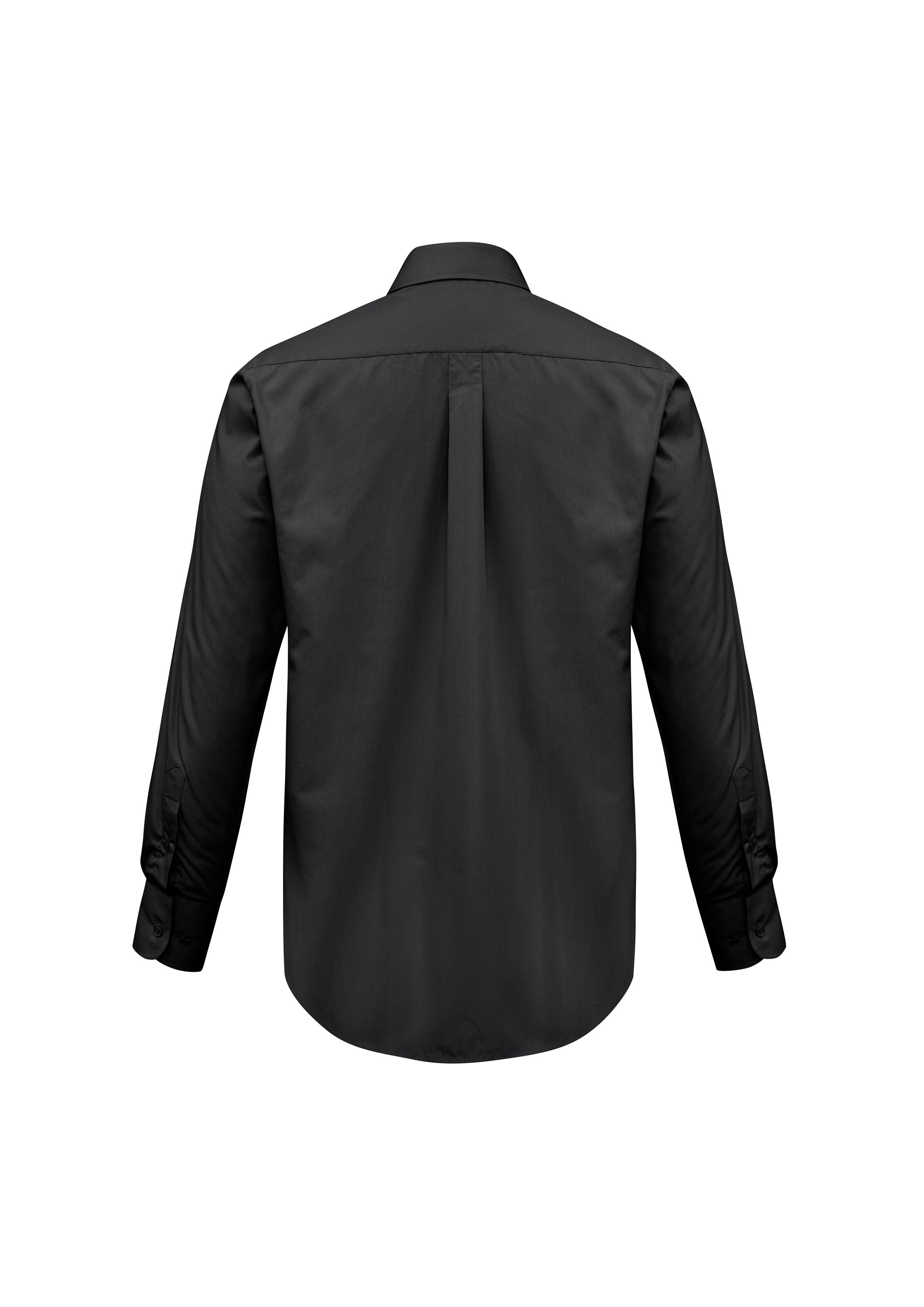 Base Mens Long Sleeve Shirt Black back view