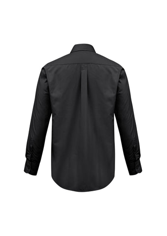 Base Mens Long Sleeve Shirt Black back view