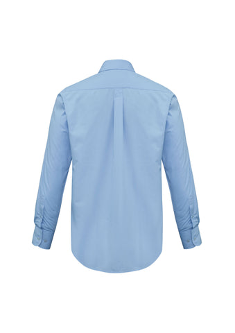 Base Mens Long Sleeve Shirt Blue back view