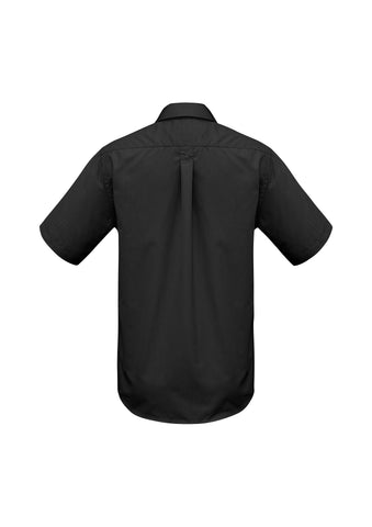 Base Mens Short Sleeve Shirt Black back view