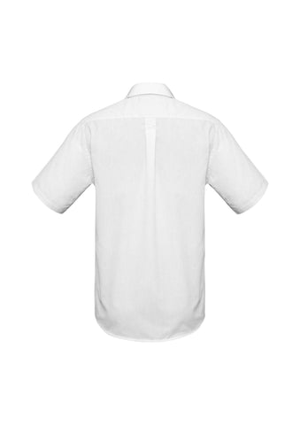Base Mens Short Sleeve Shirt White back view