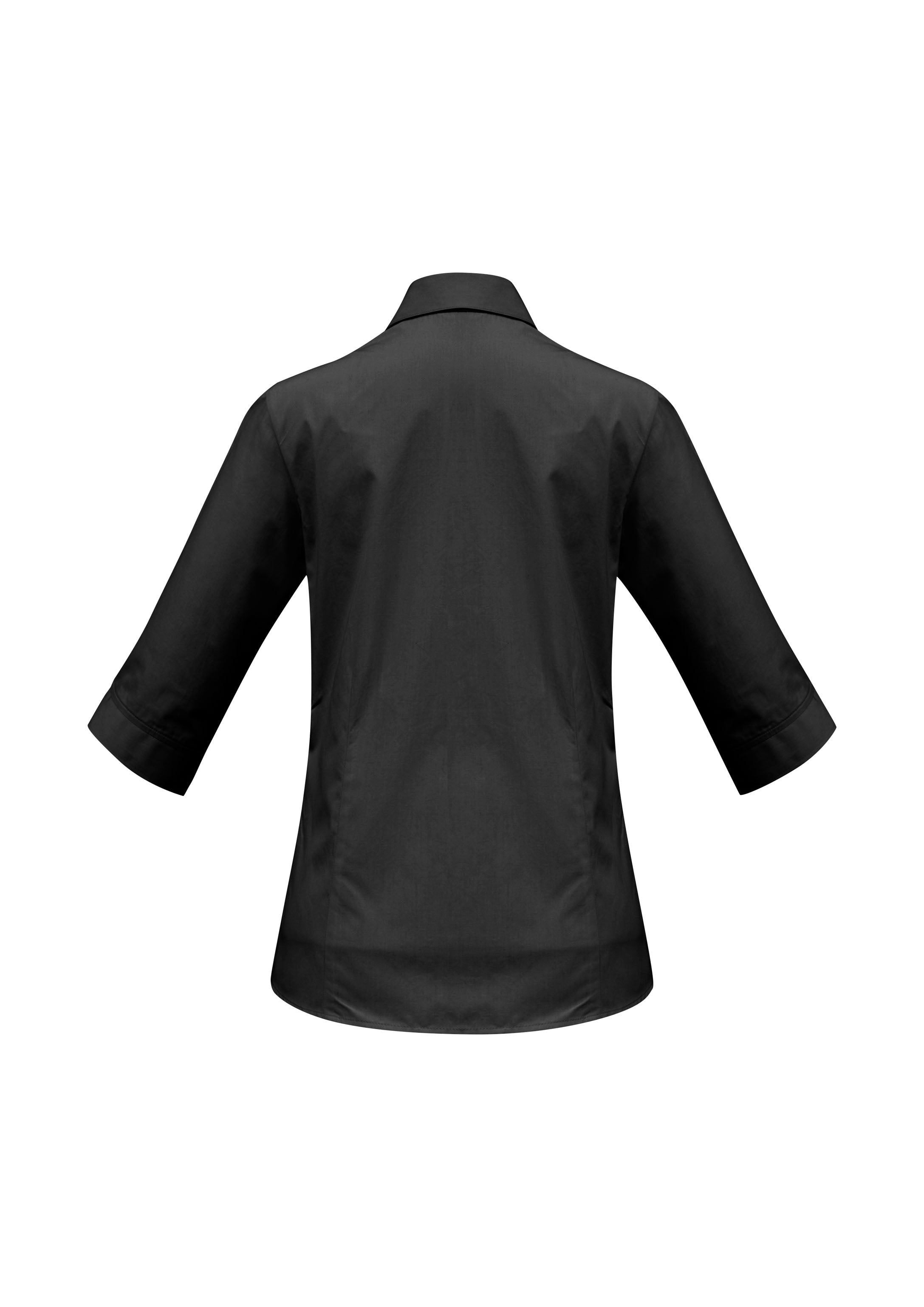 Base Womens 3/4 Sleeve Shirt Black back view