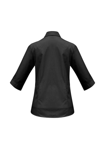 Base Womens 3/4 Sleeve Shirt Black back view