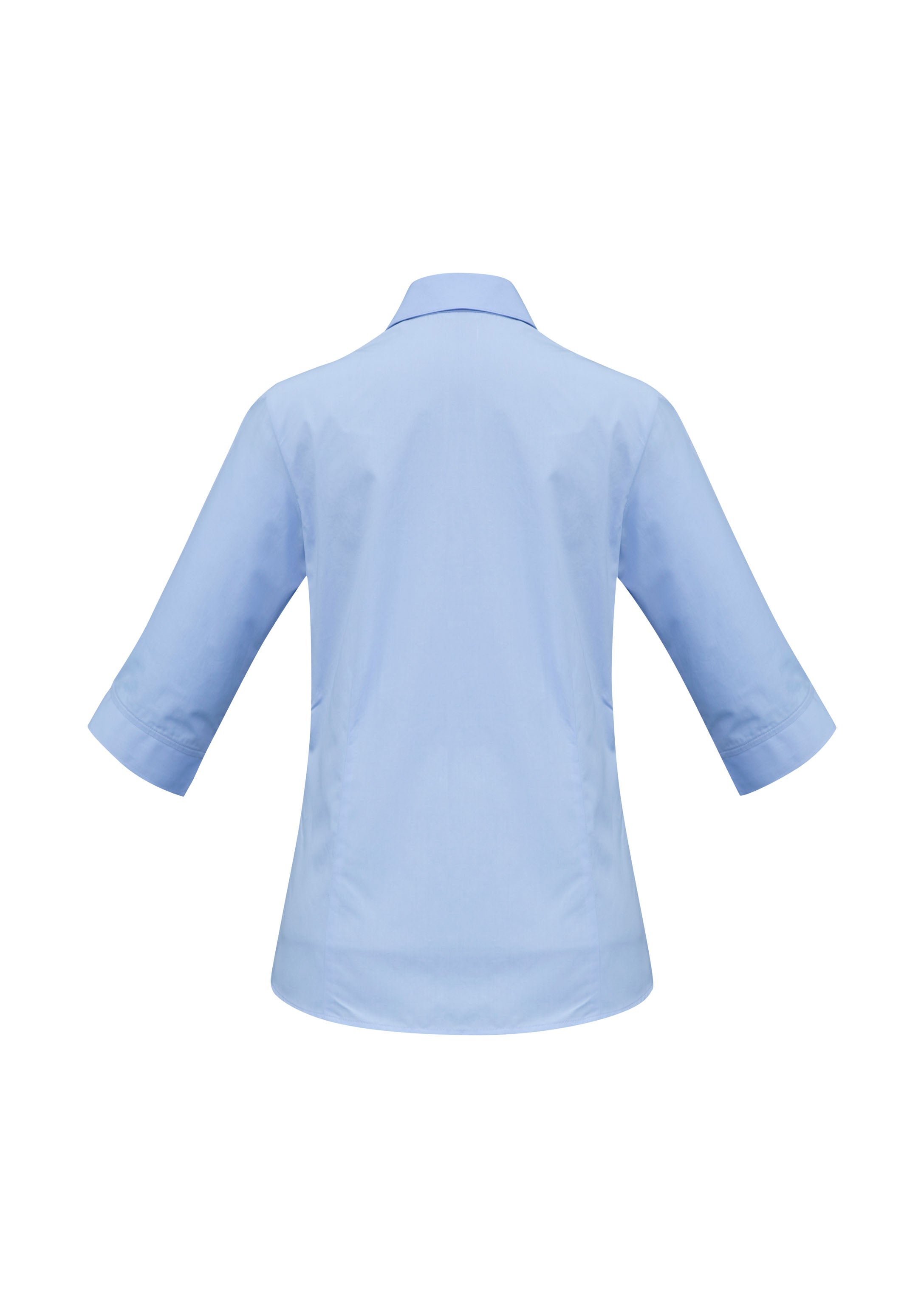 Base Womens 3/4 Sleeve Shirt Blue back view