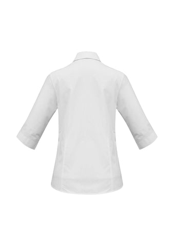 Base Womens 3/4 Sleeve Shirt White back view