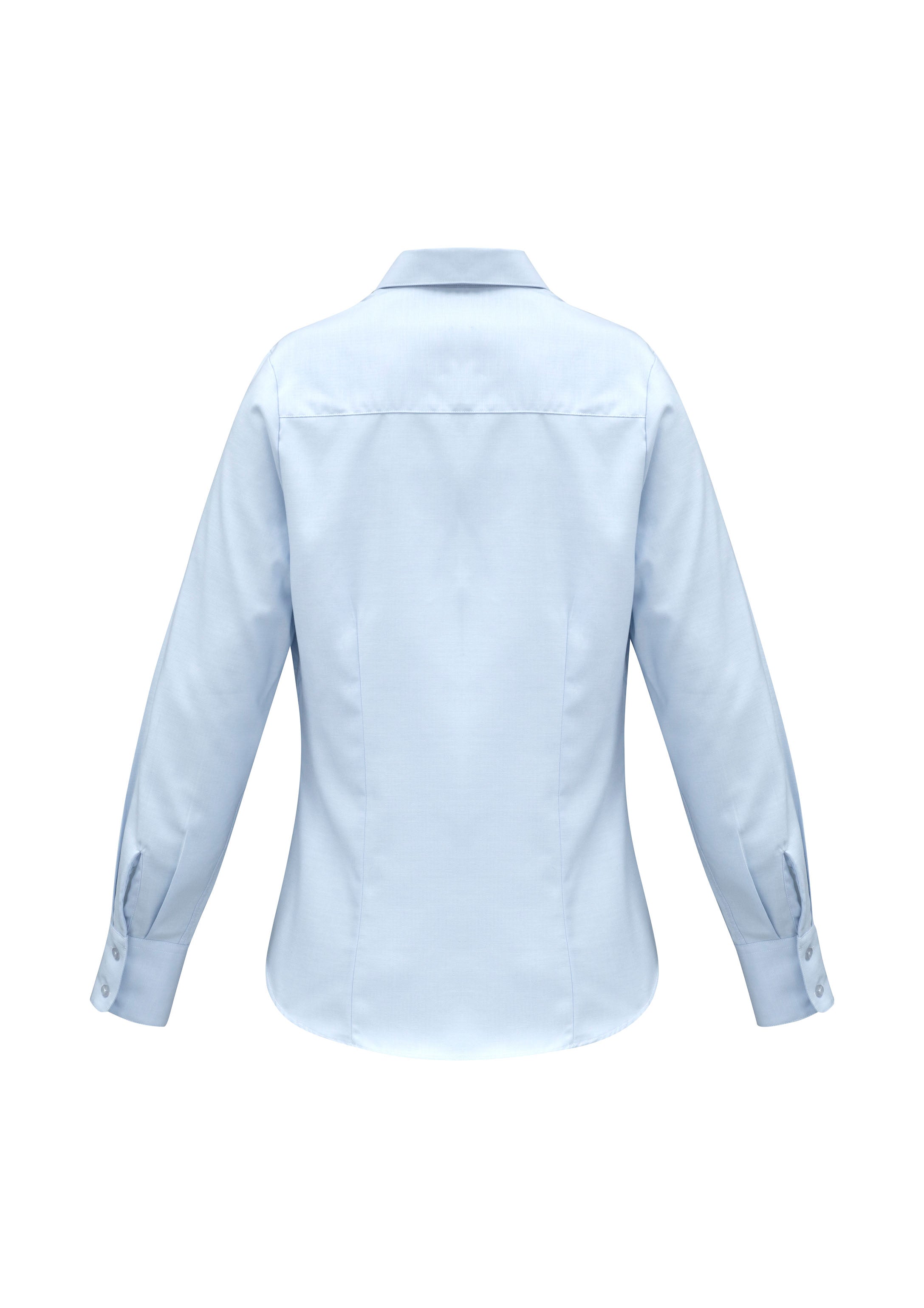 Luxe Womens Long Sleeve Shirt Blue back view