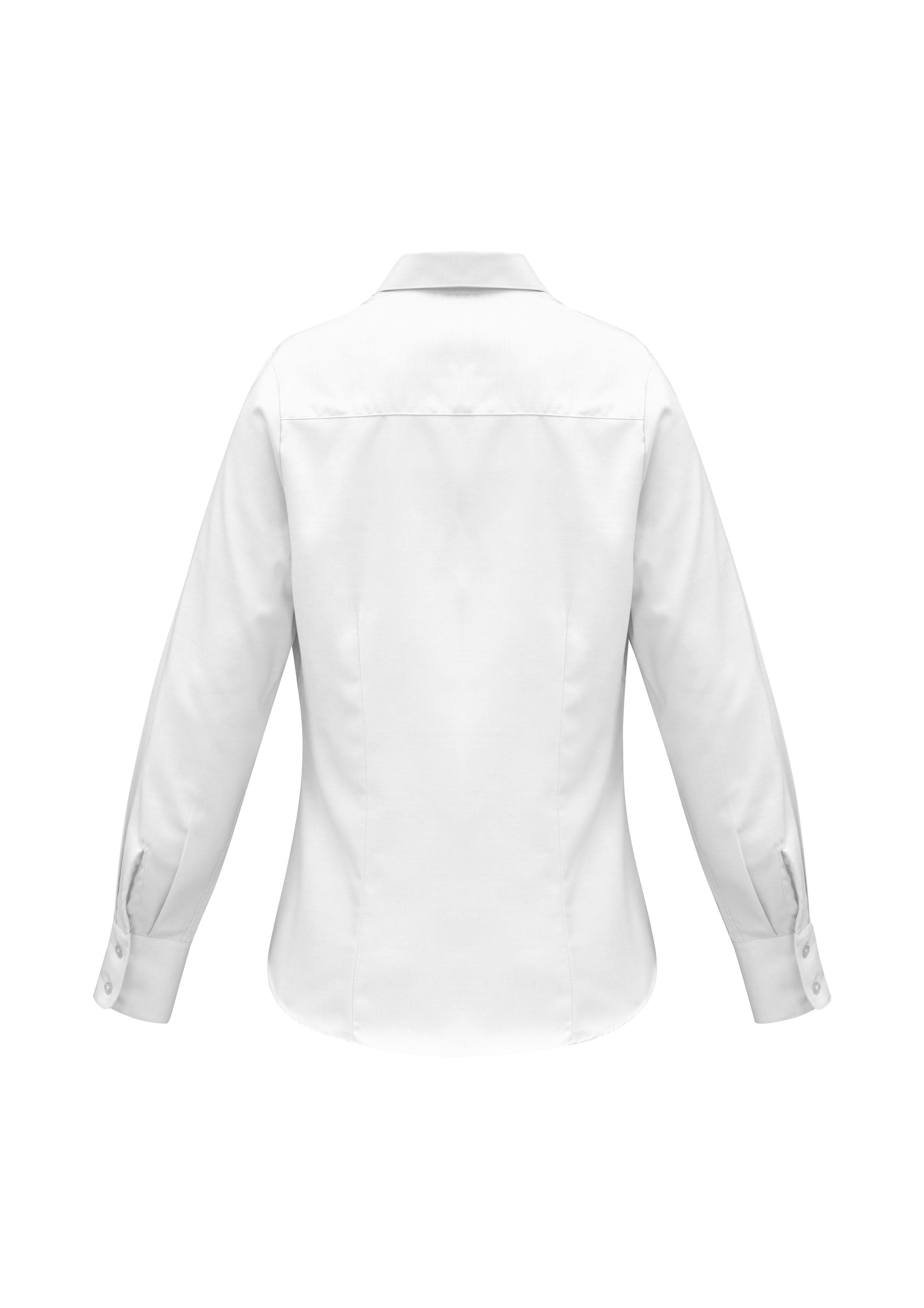 Luxe Womens Long Sleeve Shirt White back view
