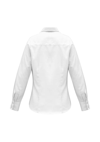 Luxe Womens Long Sleeve Shirt White back view
