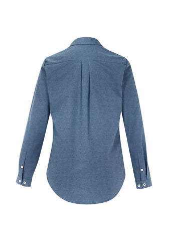 Memphis Womens Long Sleeve Shirt Grey Smoke back view