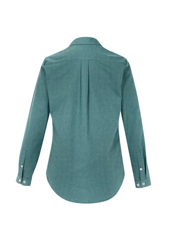 Memphis Womens Long Sleeve Shirt Jasper Green back view