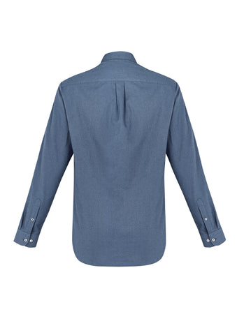 Memphis Mens Long Sleeve Shirt Grey Smoke back view