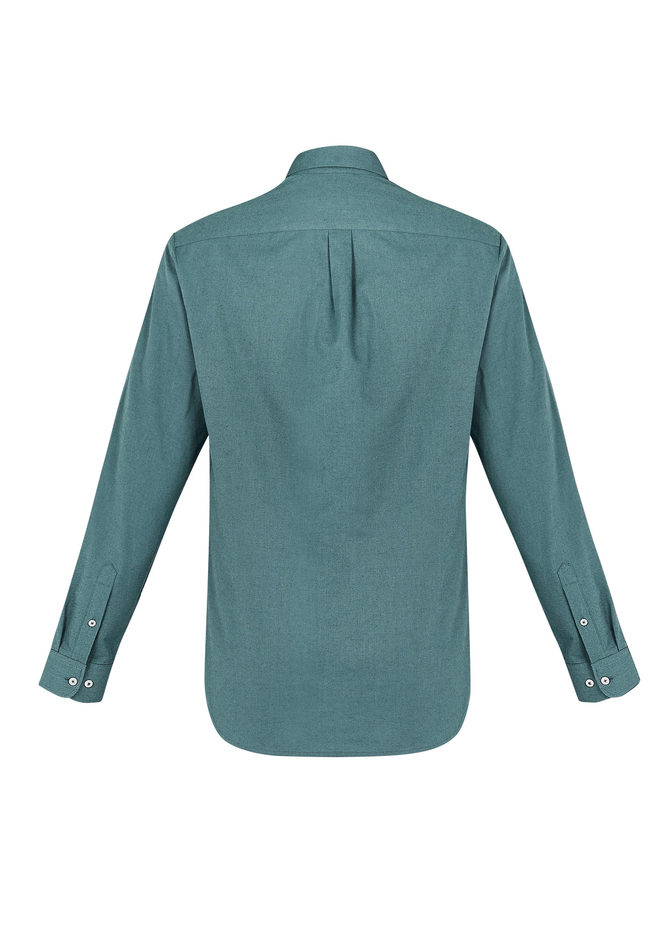 Memphis Mens Long Sleeve Shirt Jasper Green back view