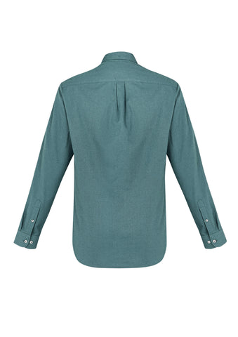 Memphis Mens Long Sleeve Shirt Jasper Green back view