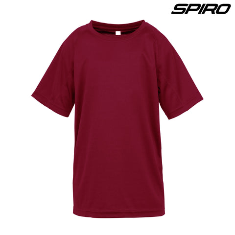 S287B Spiro Youth Impact Performance Aircool T-Shirt - Maroon