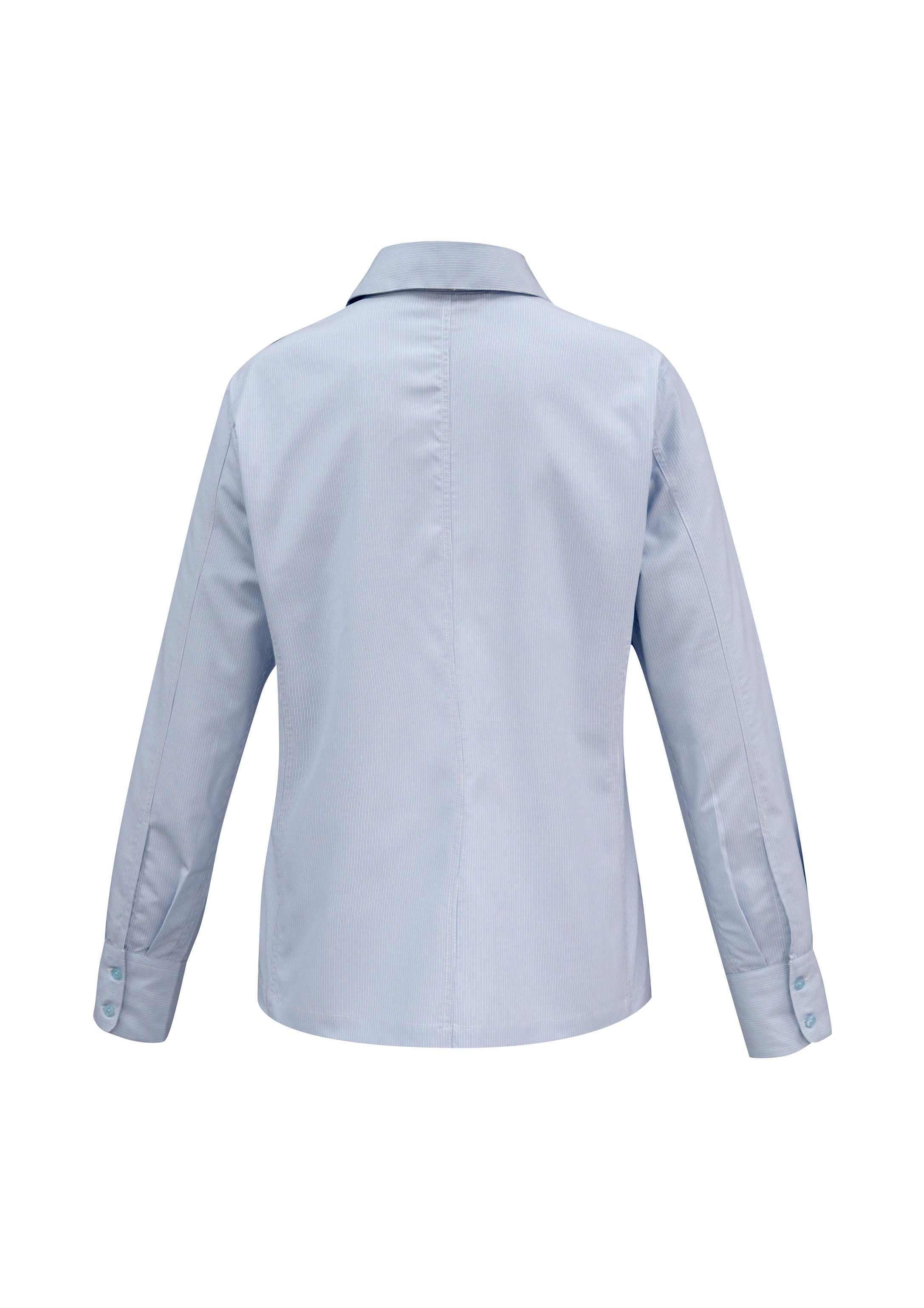 Ambassador Womens Long Sleeve Shirt Blue back view