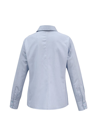 Ambassador Womens Long Sleeve Shirt Blue back view
