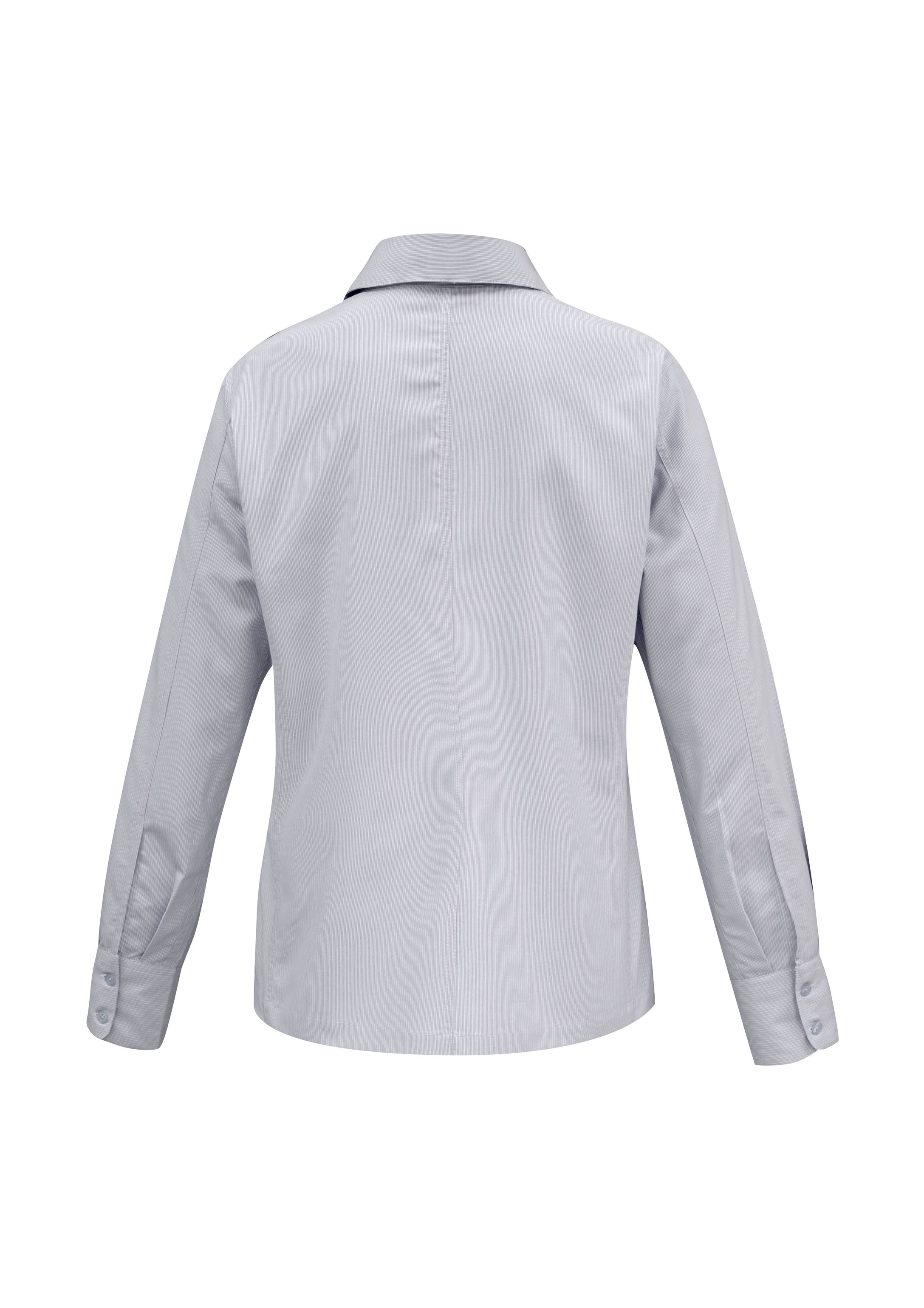 Ambassador Womens Long Sleeve Shirt Silver Grey back view