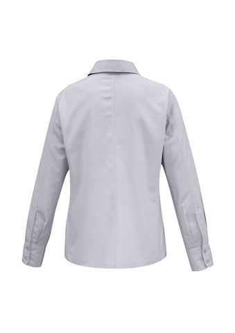 Ambassador Womens Long Sleeve Shirt Silver Grey back view