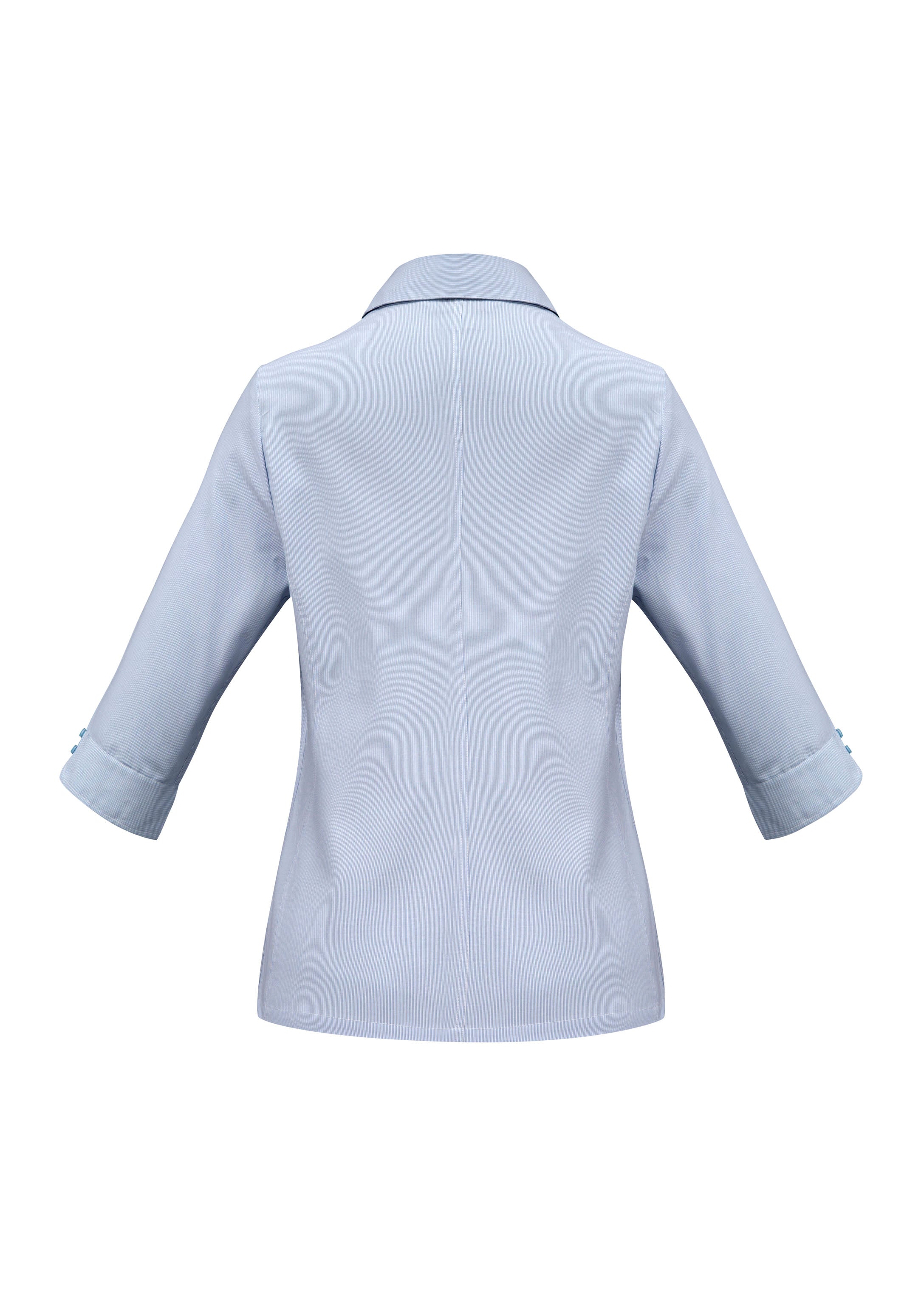 Ambassador Womens 3/4 Sleeve Shirt Blue back view