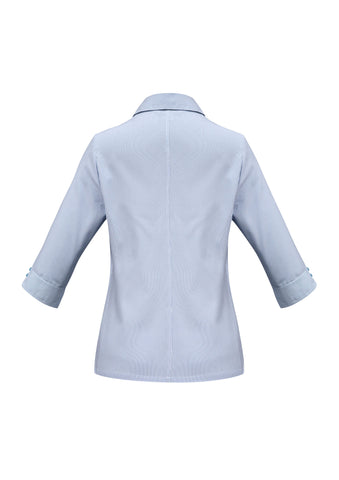 Ambassador Womens 3/4 Sleeve Shirt Blue back view