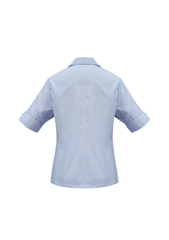 Ambassador Womens Short Sleeve Blue back view