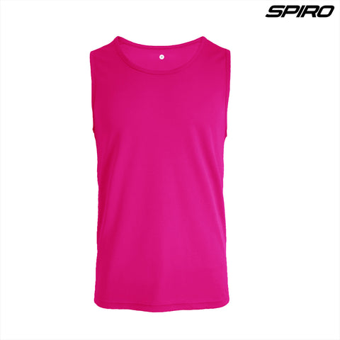 S296B Spiro Youth Impact Performance Aircool Singlet - Super Pink