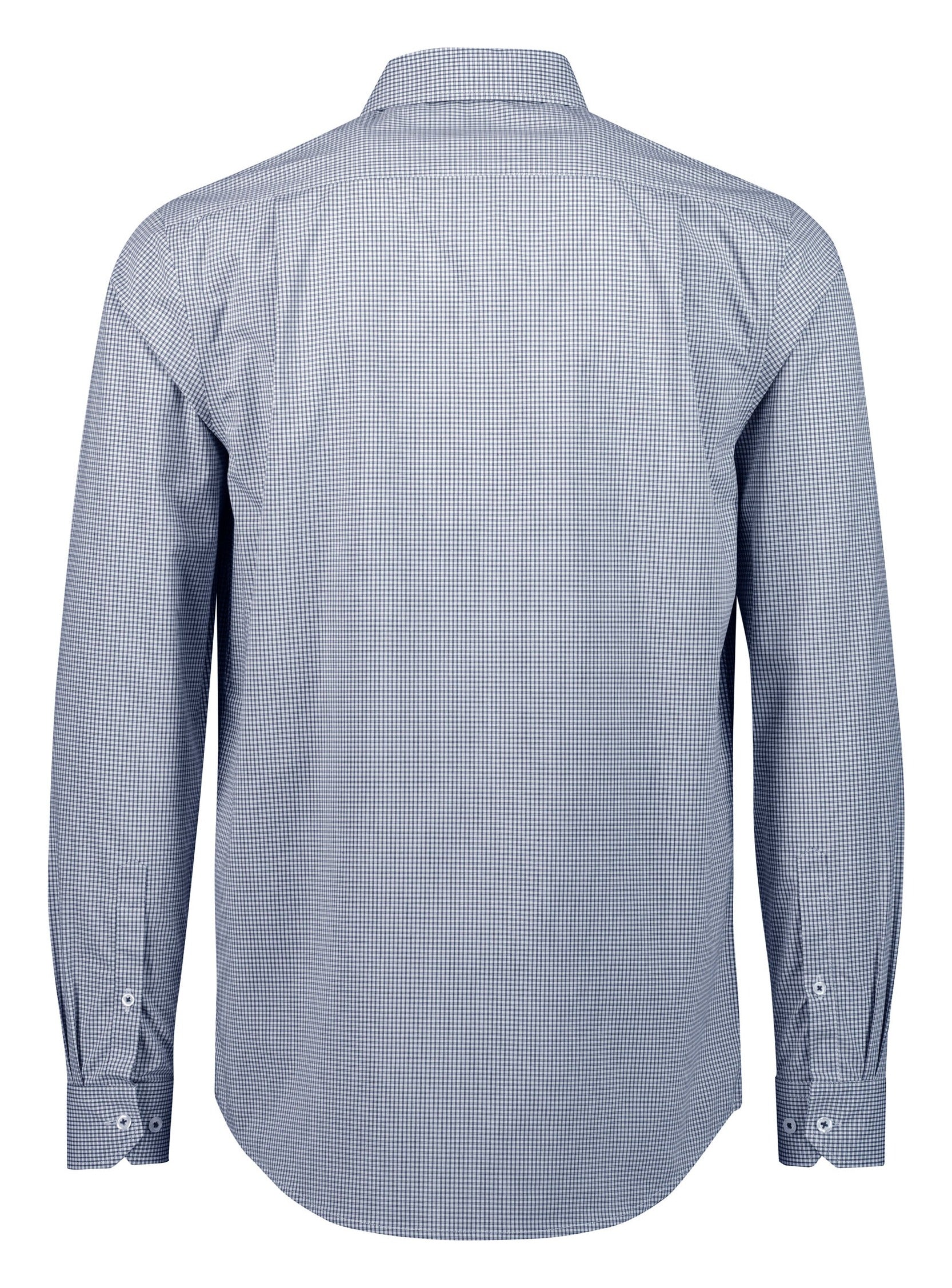 Bristol Mens Classic Long Sleeve Shirt White/Navy back view
