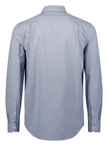 Bristol Mens Classic Long Sleeve Shirt White/Navy back view