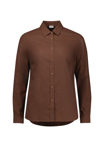 Soul Womens Long Sleeve Shirt Rust front view