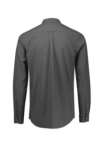 Soul Mens Long Sleeve Shirt Grey back view