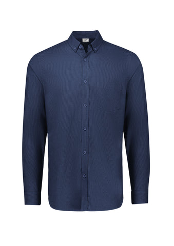 Soul Mens Long Sleeve Shirt Navy front view