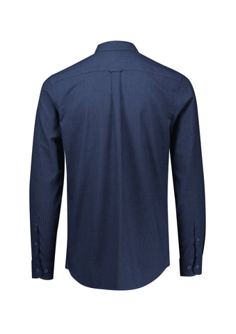 Soul Mens Long Sleeve Shirt Navy back view
