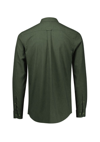 Soul Mens Long Sleeve Shirt Olive back view