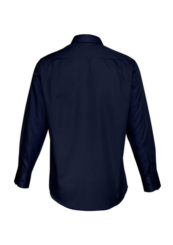 Dalton Mens Long Sleeve Shirt Navy back view
