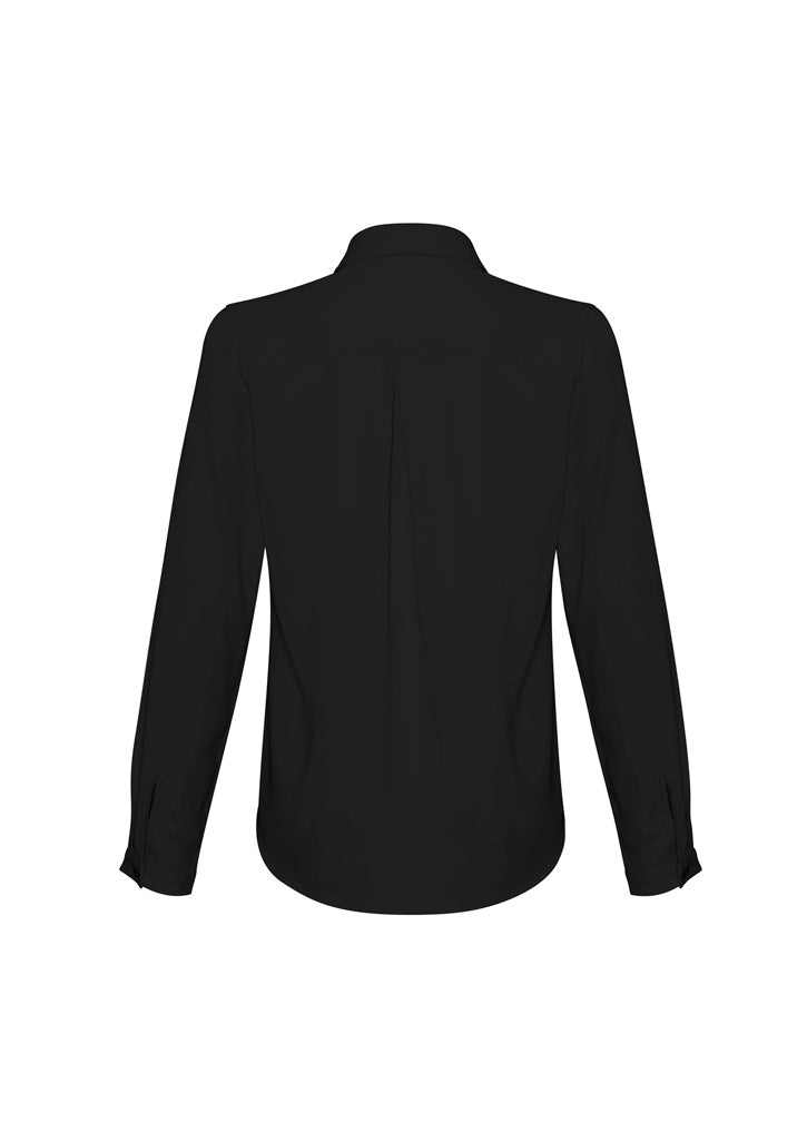 Madison Womens Long Sleeve Shirt Black back view