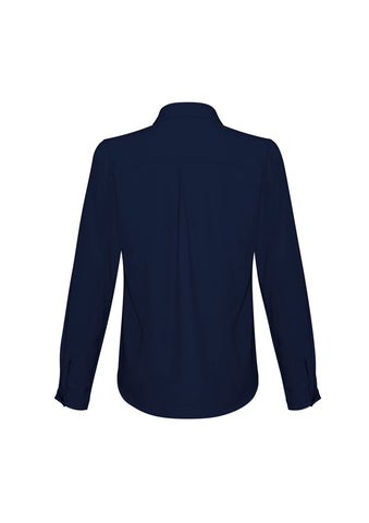 Madison Womens Long Sleeve Shirt Midnight Blue back view