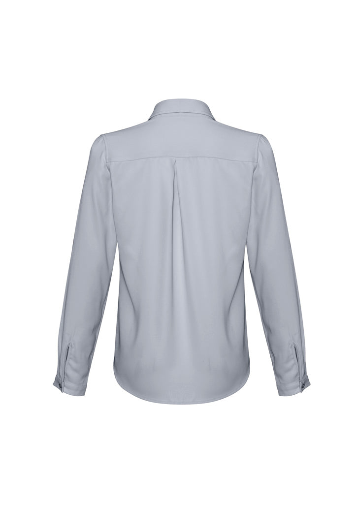 Madison Womens Long Sleeve Shirt Silver Mist back view