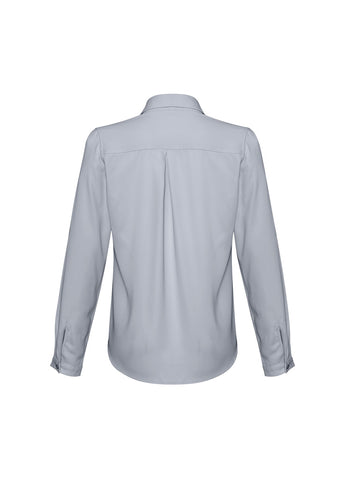 Madison Womens Long Sleeve Shirt Silver Mist back view