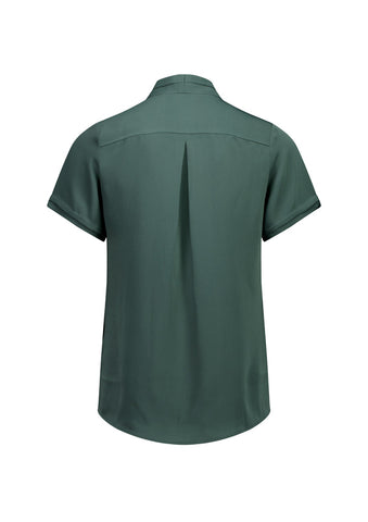 Madison Womens Short Sleeve Shirt Seafoam back view