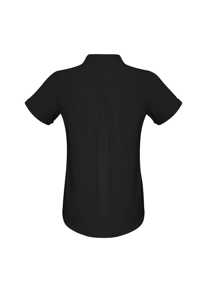Madison Womens Short Sleeve Shirt Black back view