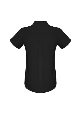 Madison Womens Short Sleeve Shirt Black back view